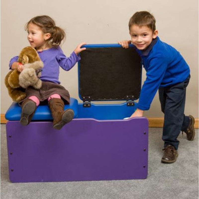 Double Seat Wooden Toy Box Chest