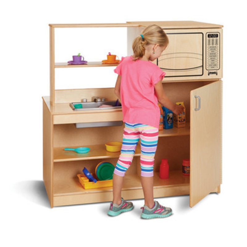 Mobile Wooden Play Kitchen Island
