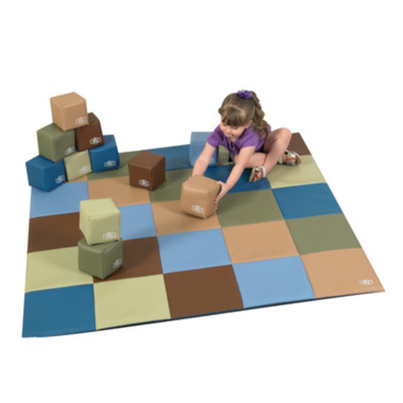Patchwork Activity Mat & Foam Block Play Set, Woodland