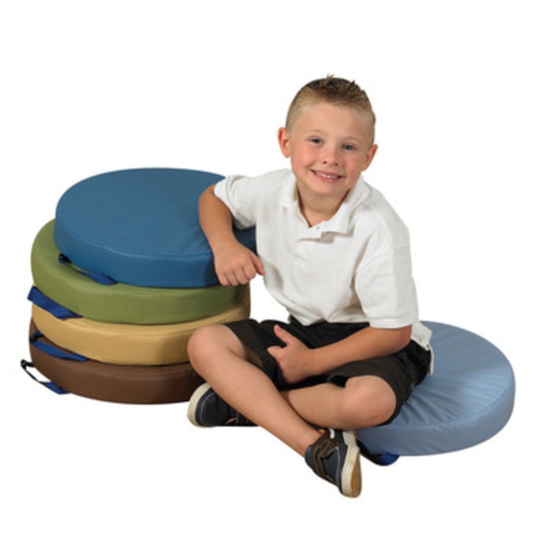 Round Floor Cushions, Woodland – Set of 6