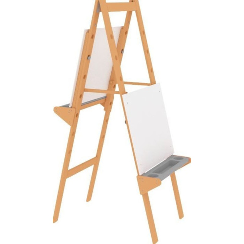 Tall Children’s Wooden Easel, Double-Sided, Height-Adjustable