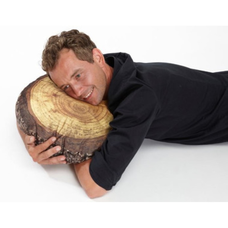 Woodsmen Naturescape Annual Rings Log Slice Cushion 15