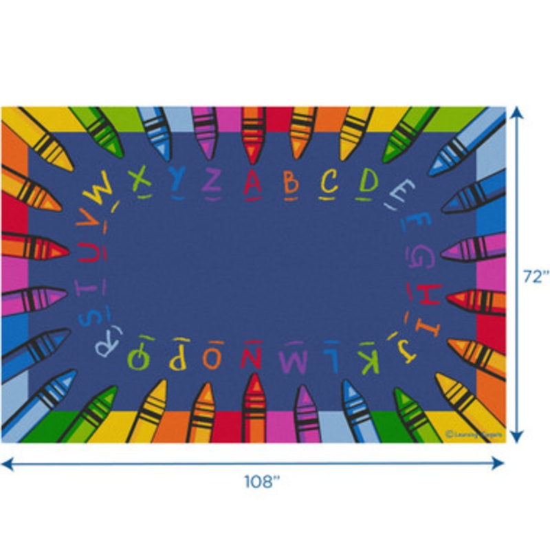Alphabet Crayon Rectangle Rug