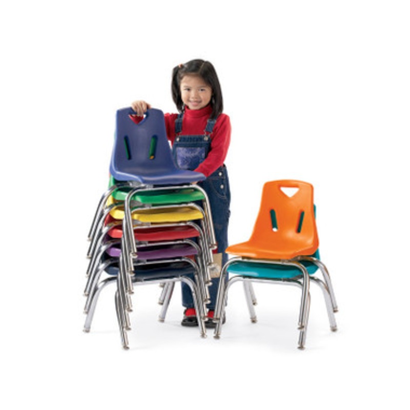 Berries Stacking Kids Chair with Chrome-Plated Legs
