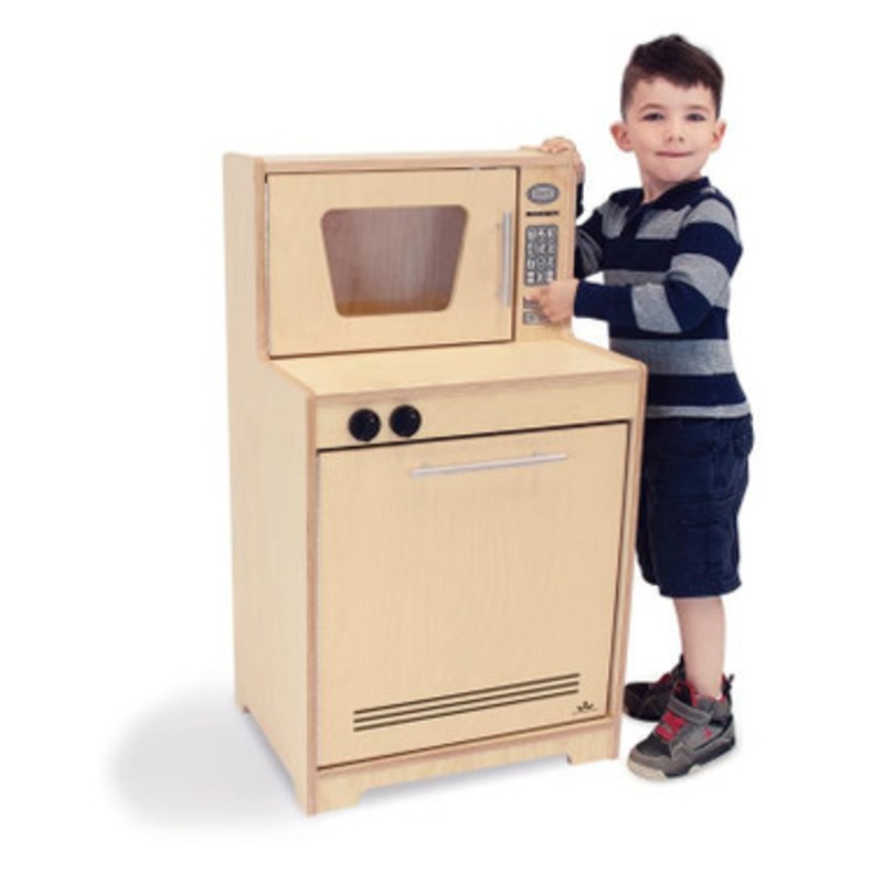 Contemporary Natural Toy Microwave and Dishwasher