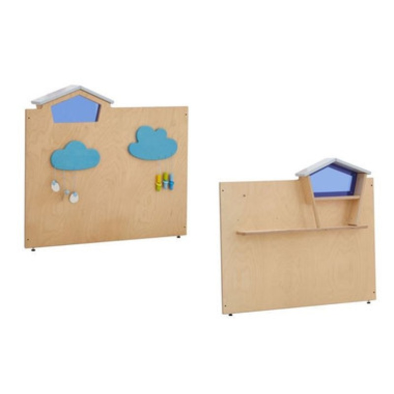 rise.upp Dollhouse with Blue Window Play Panel Partition