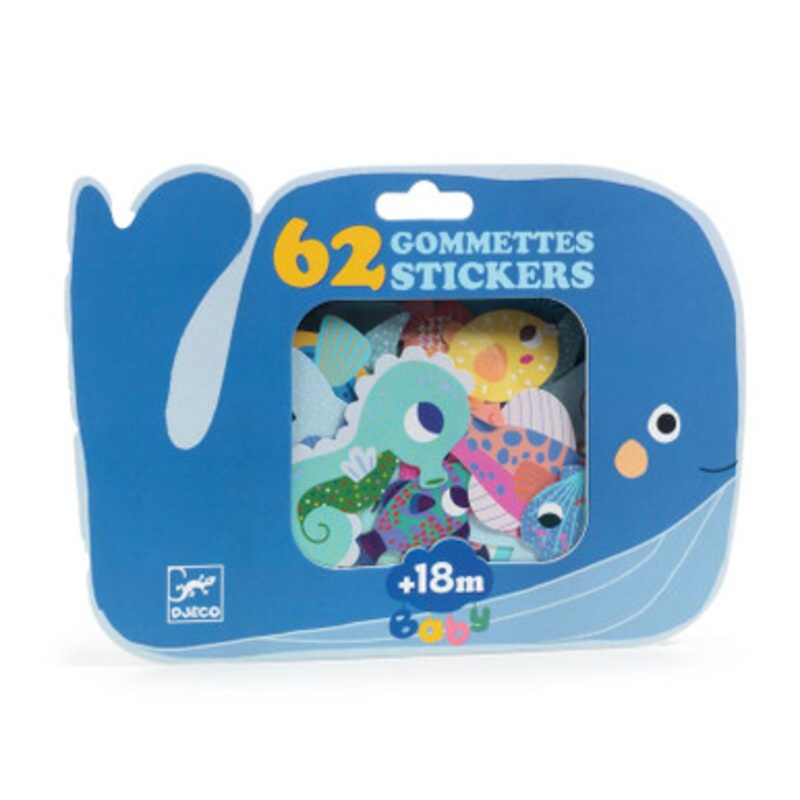 Djeco – Sea Animals 62 Sticker Set