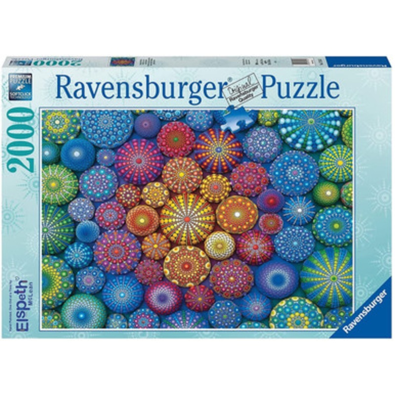 Ravensburger 2000pc – Radiating Rainbow Mandalas Puzzle **Slight Damage**