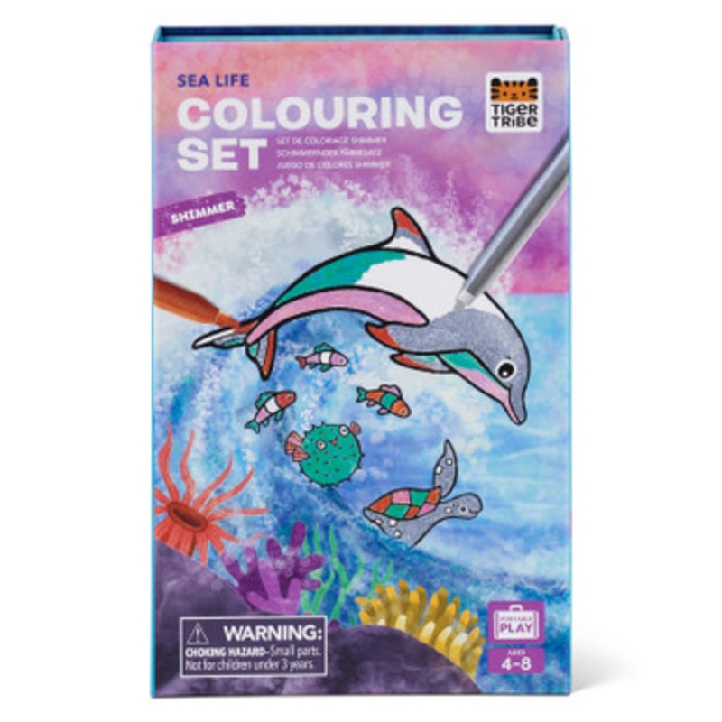 Tiger Tribe Shimmer Colouring Set – Sea Life