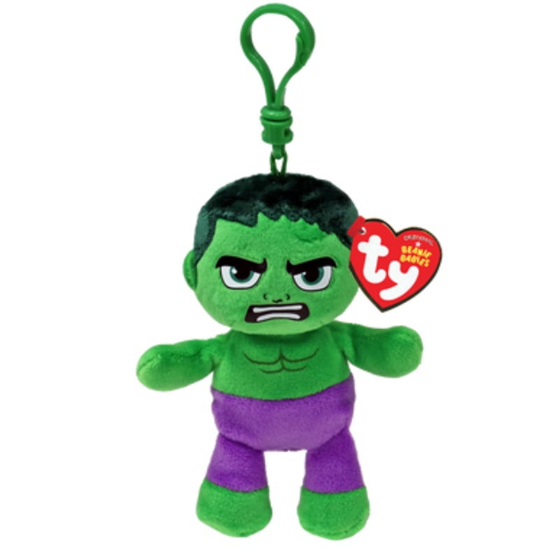 TY Marvel Beanie Babies Soft Clip – Hulk
