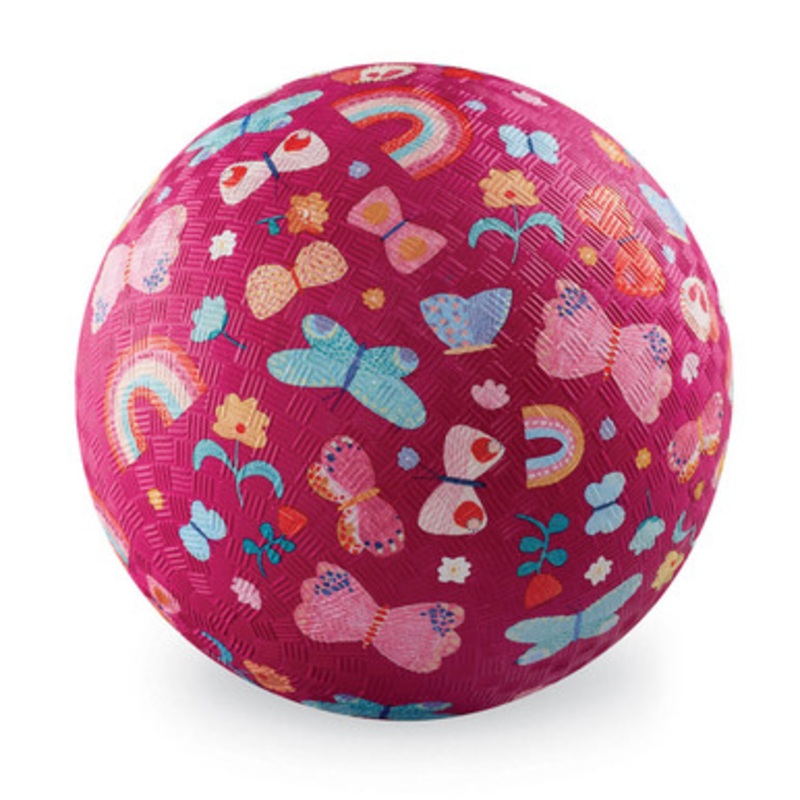 Crocodile Creek 7 Playground Ball – Butterfly Fields (Pink) 7 Inch