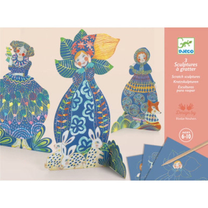 Djeco – Pretty Dresses Sculpture Scratch Cards