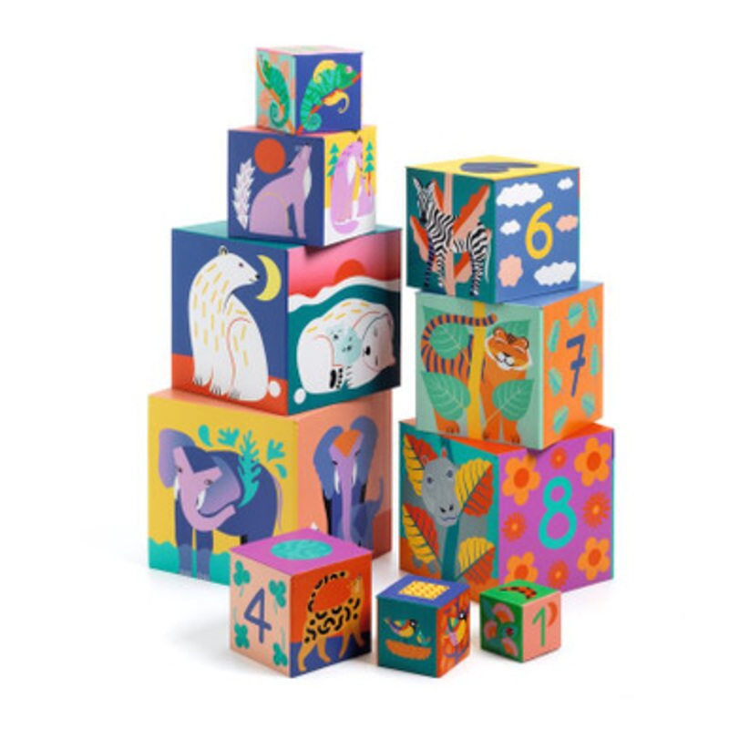 Djeco – Wild AnimalNesting & Stacking Blocks