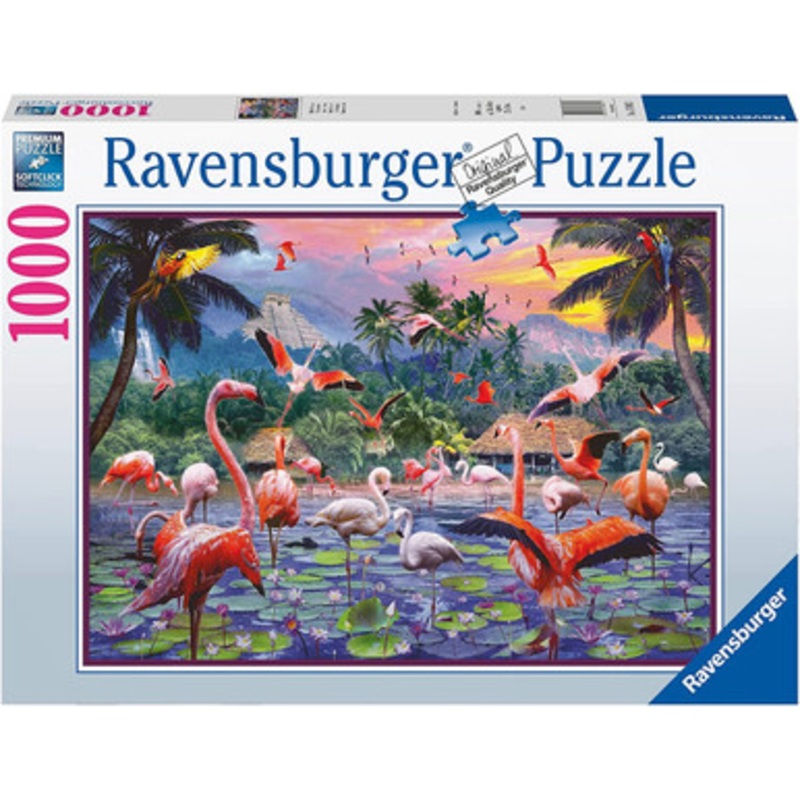Ravensburger 1000pc Pink Flamingos Puzzle v2