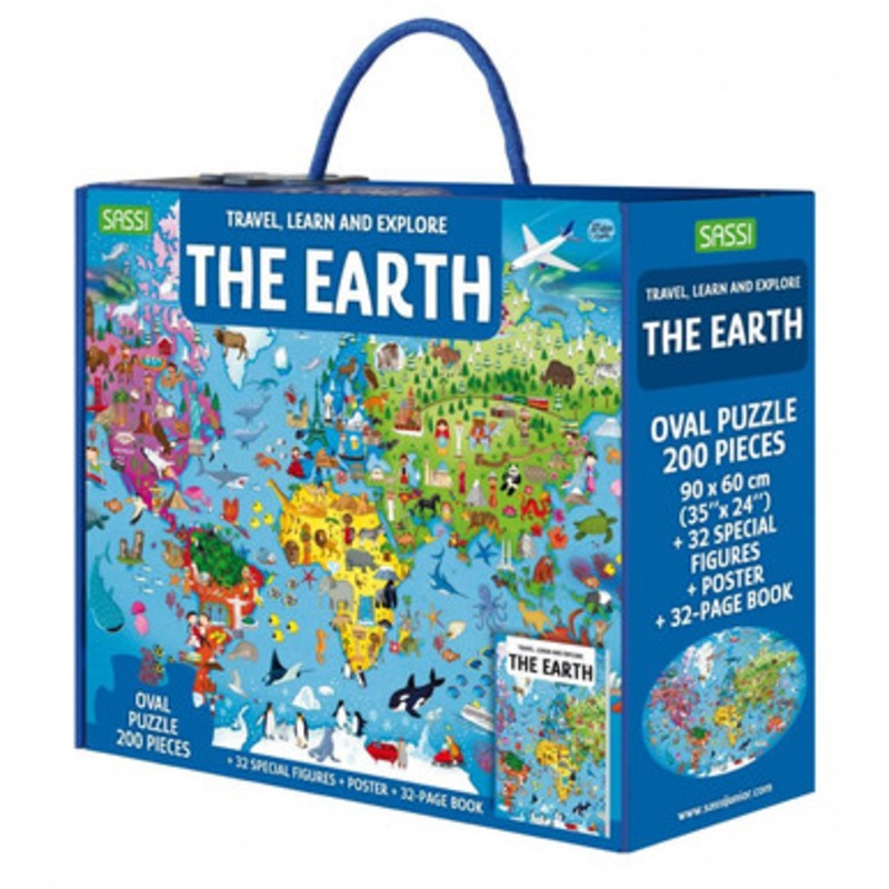 Sassi Travel, Learn and Explore – The Earth Puzzle, 200 pcs