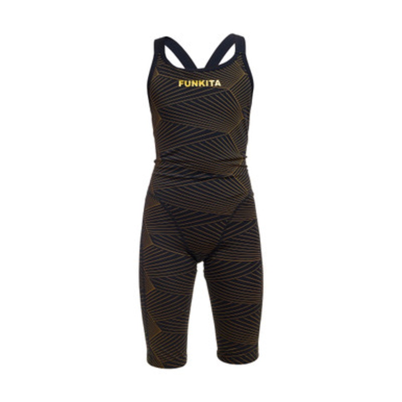 Funkita – Girls Fast Legs One Piece Swimmers – Gold Weaver
