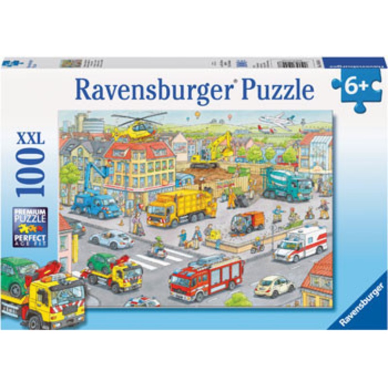 Ravensburger 100pc – Vehicles in the City Puzzle**Slight Box Damage**