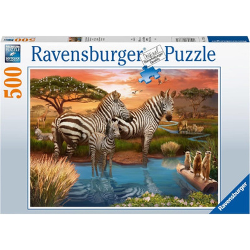 Ravensburger 500pc – Zebras at the Watering Hole Puzzle
