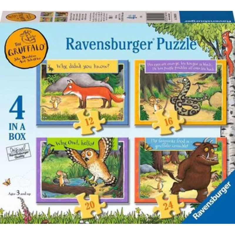 Ravensburger  – The Gruffalo 4 In A Box Puzzles – 12, 16, 20, 24pc