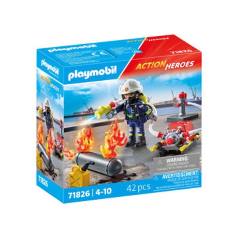 Playmobil – Action Heroes – Firefighter with Water Pump 71826
