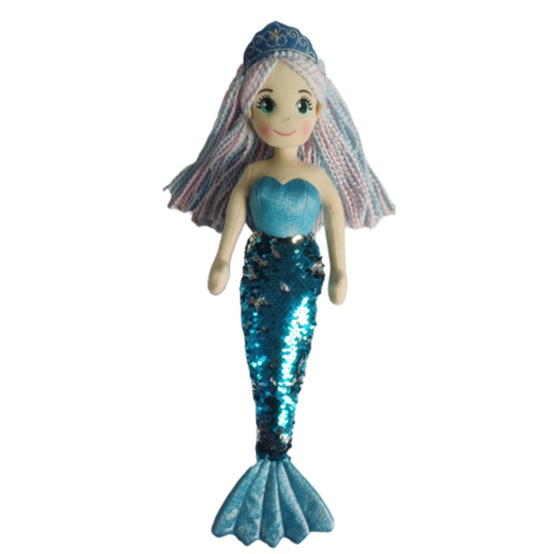 Cotton Candy – 45cm TAYLOR Blue Flip Sequinned Tail Mermaid