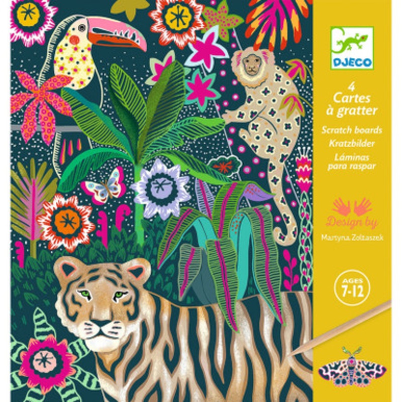 Djeco –  Rococo Neon Jungle Scratch Cards