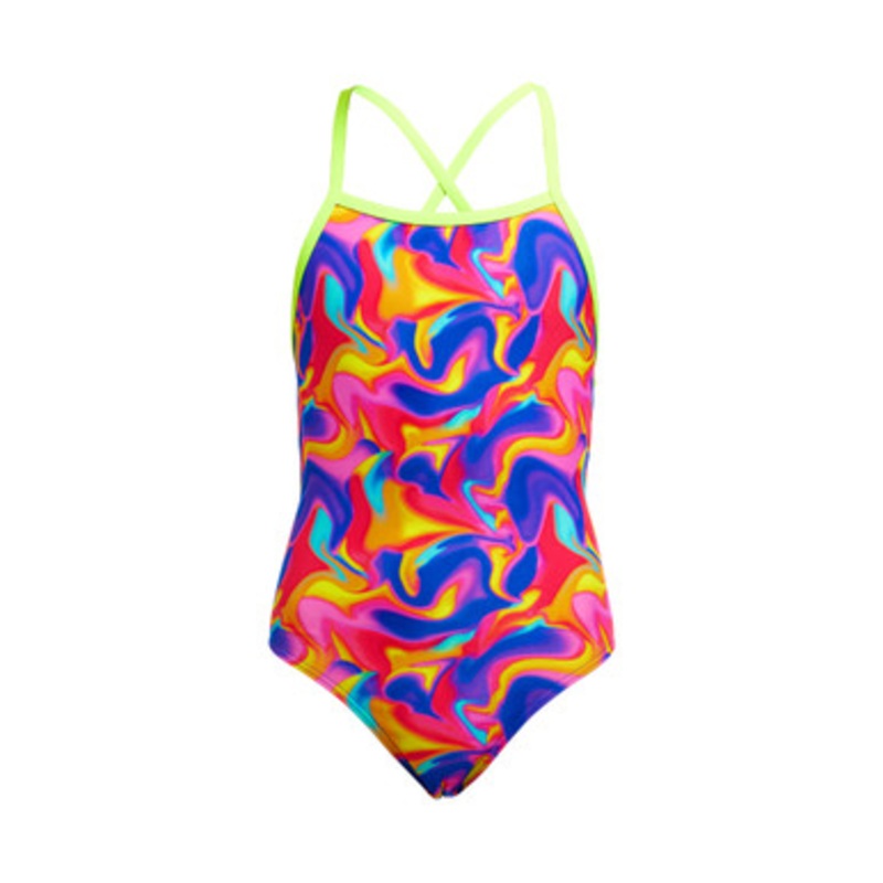 Funkita – Girls Strapped In One Piece Swimmers – Summer Swirl