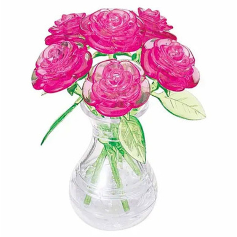 Crystal Puzzle 3D – Six Pink Roses