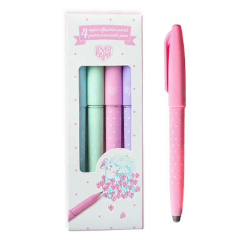 Djeco – 4 Pastel erasable pens