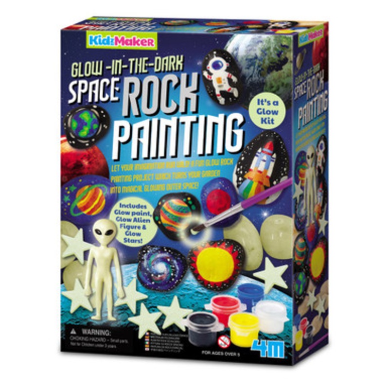 4M – KidzMaker – Glow in the Dark Space Rock Painting