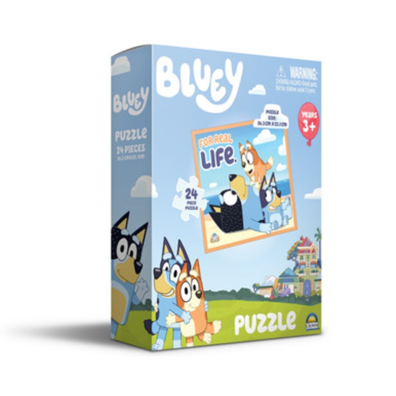 Bluey Puzzle 24pc – Bluey and Bingo with Dad Bandit