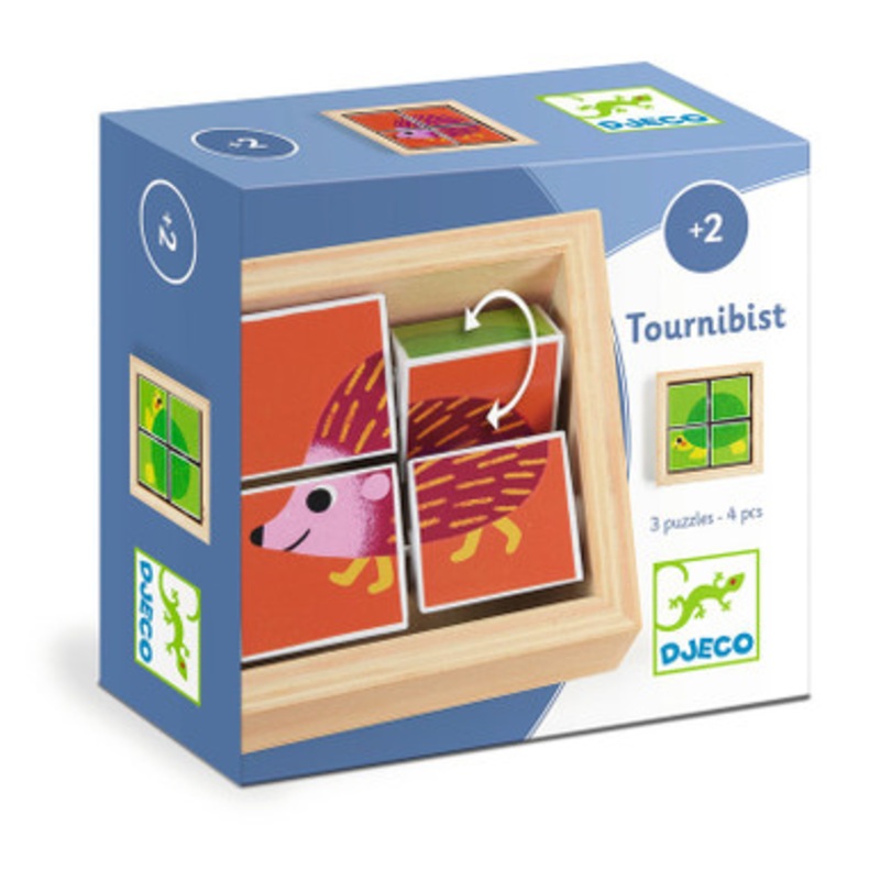 Djeco – Tournibist Wooden Swivel Puzzles Pieces in Frame