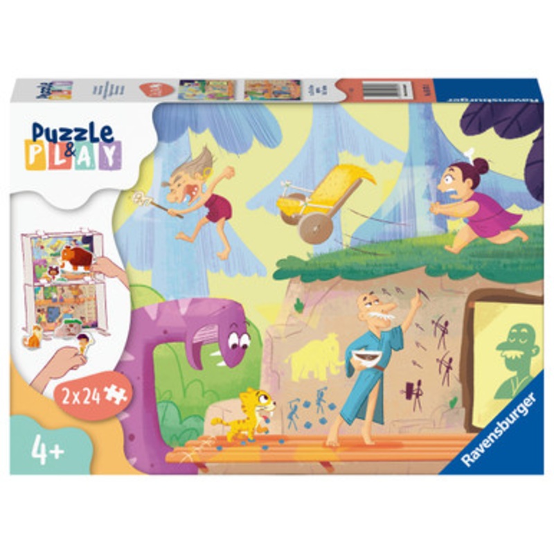 Ravensburger Puzzle & Play 2x24pc – Prehistoric People Puzzle