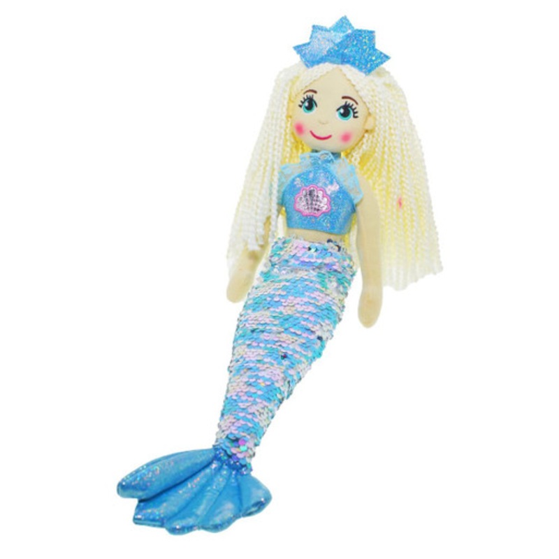 Cotton Candy – 45cm Mermaid BLUE with Crown