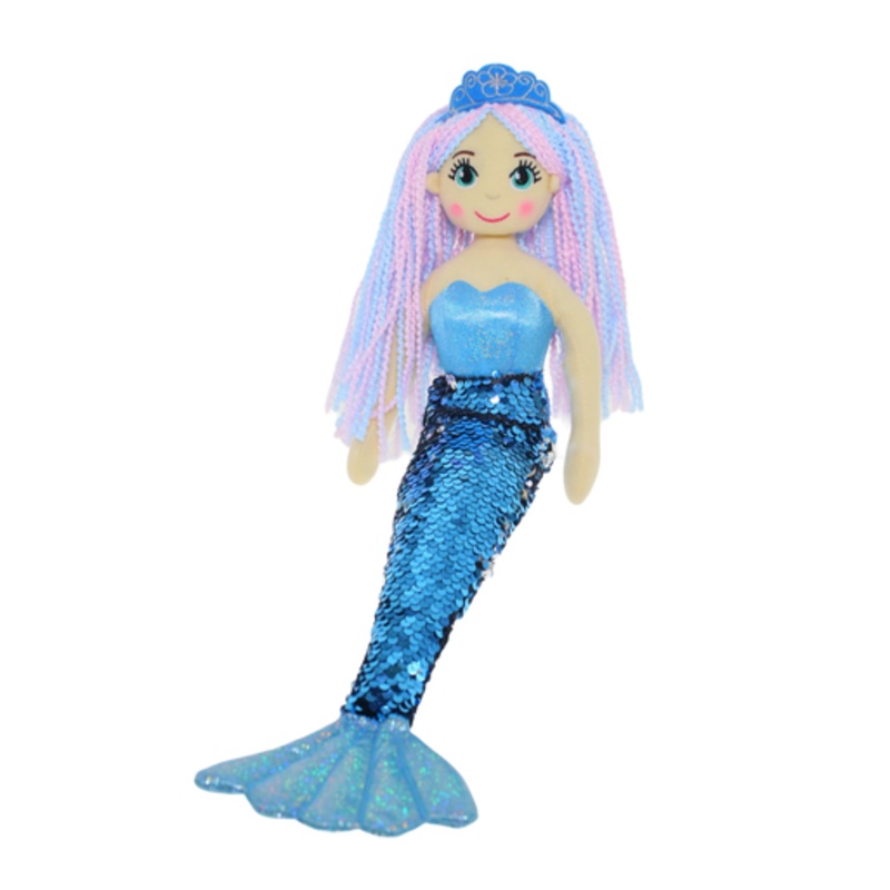 Cotton Candy – 70cm Attina Blue Flip Sequinned Tail Mermaid