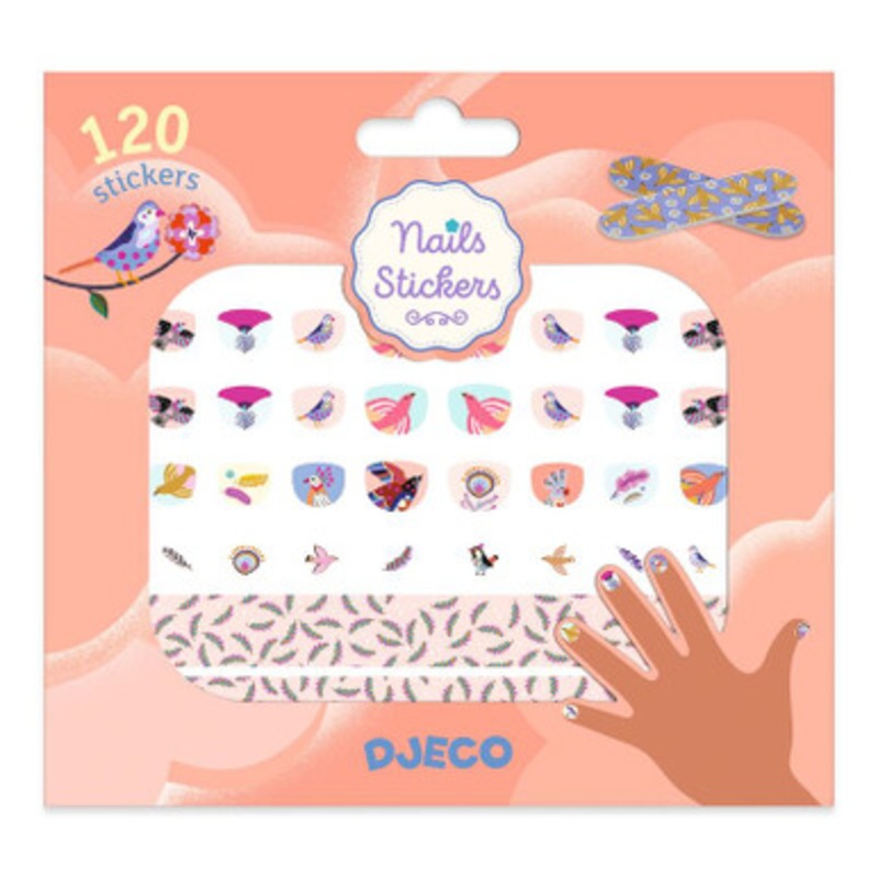 Djeco – 120 Feather Nail Stickers