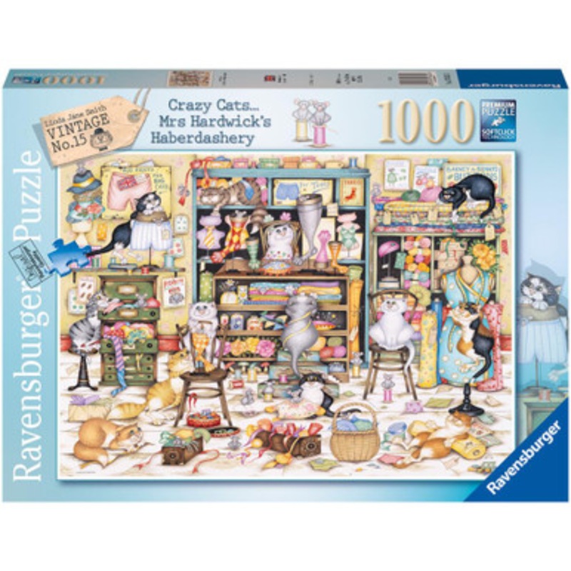 Ravensburger 1000pc – Crazy Cats Haberdashery Puzzle