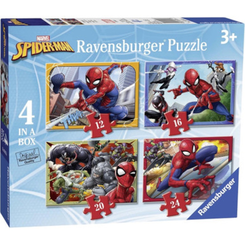 Ravensburger  – Marvel Spider-Man 4 In A Box Puzzles – 12, 16, 20, 24pc