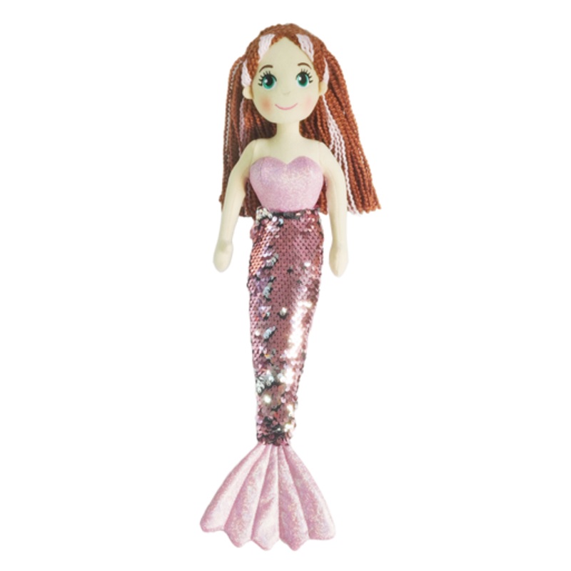 Cotton Candy – 45cm LEAH Pink Flip Sequinned Tail Mermaid