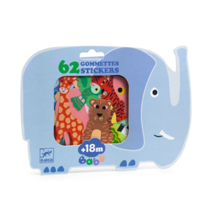 Djeco – Safari Animals 62 Sticker Set