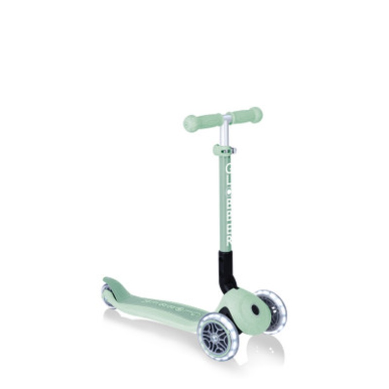 Globber ECOLOGIC JUNIOR FOLDABLE LIGHTS 3 Wheel Scooter – Pistachio