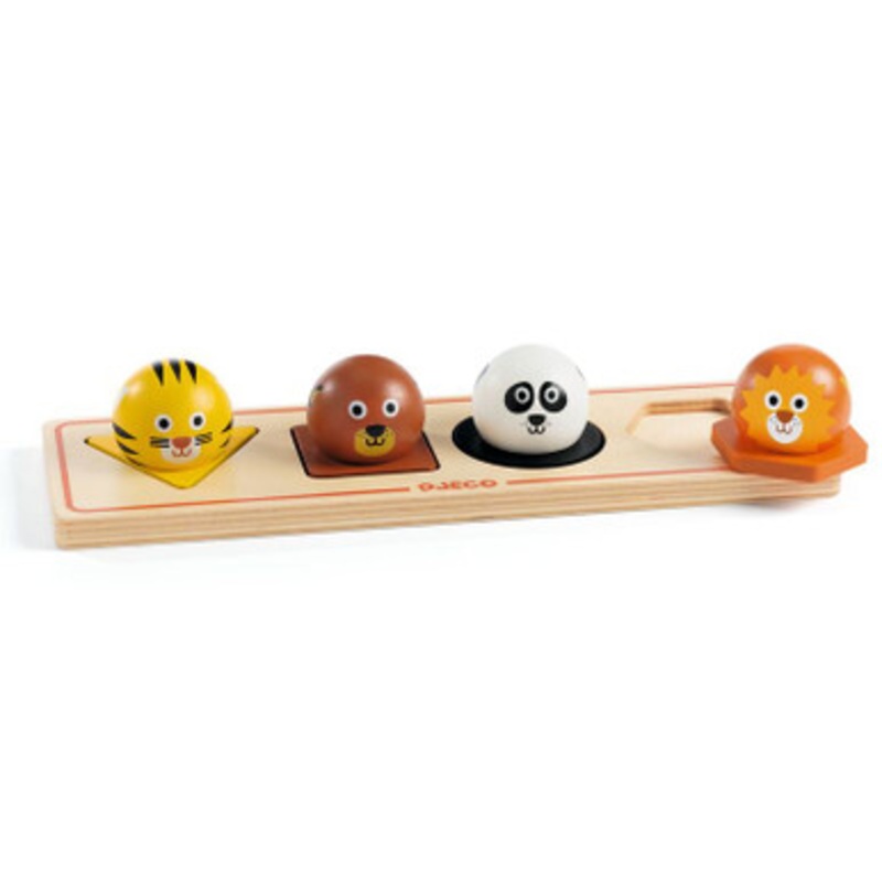 Djeco – Animal Ball’n’Co Large Button Wooden Puzzle