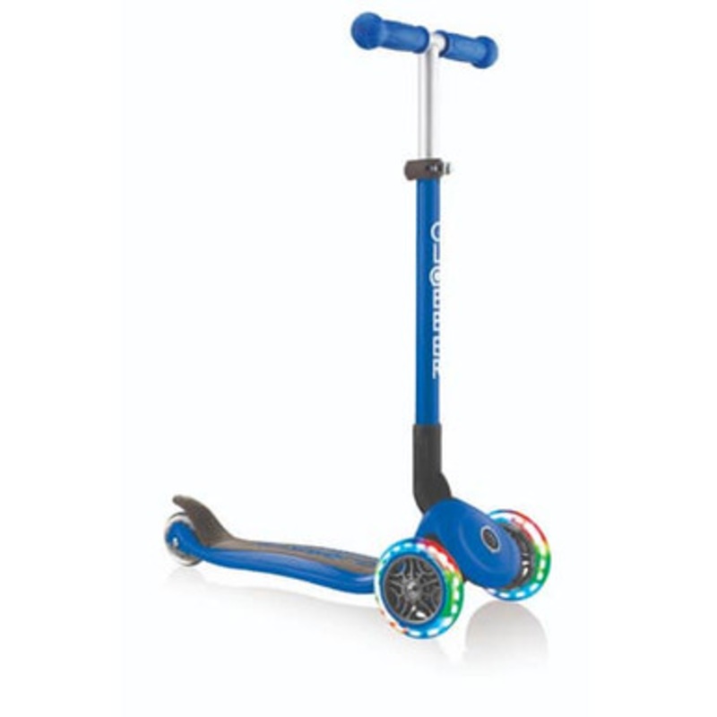 Globber PRIMO FOLDABLE LIGHTS – 3 Wheel Scooter – Navy Blue
