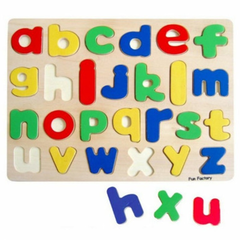 Fun Factory – Wooden Raised Puzzle – Lower Case Alphabet