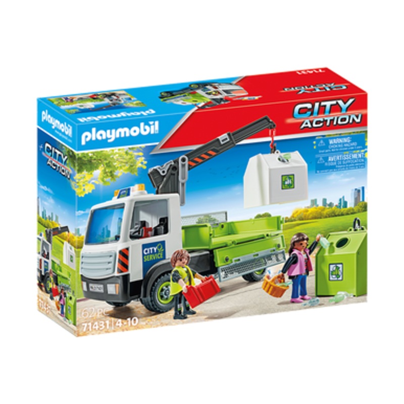 Playmobil – Action Heroes – Glass Recycling Truck with Container 71431