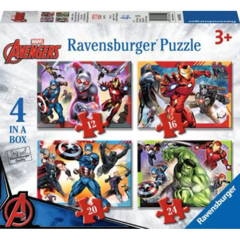 Ravensburger  – Marvel Avengers 4 in a Box – 12, 16, 20, 24pc