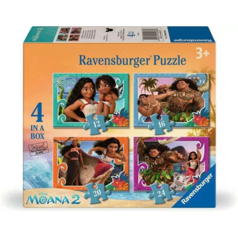 Ravensburger  – Moana 4 in a Box – 12, 16, 20, 24pc