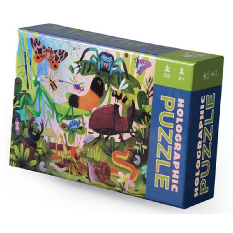 Crocodile Creek 50pc Holographic Puzzle – Backyard Bugs