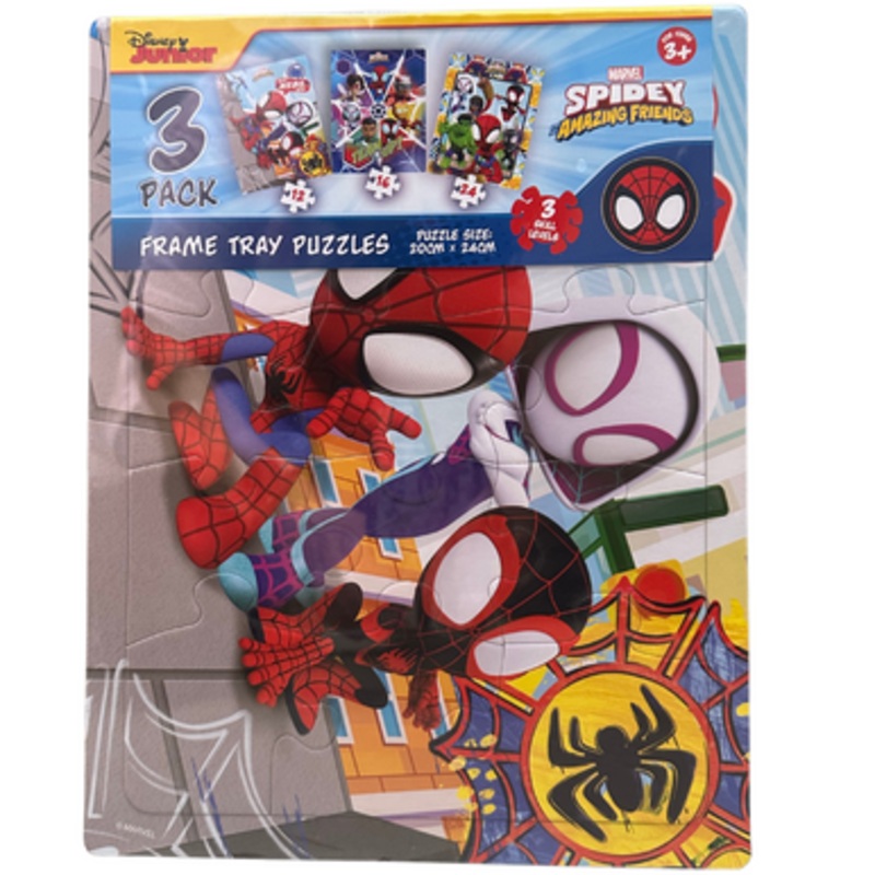 Marvel Spidey & Friends Frame Tray Puzzles – 3 Pack