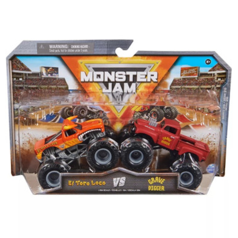 Monster Jam 1:64 Diecast Monster Trucks 2pk – El Toro Loco Vs Grave Digger